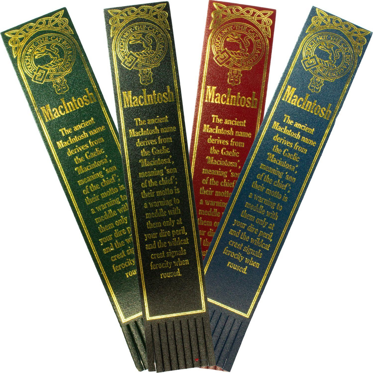 MacIntosh Scottish Clan Name Leather Bookmark