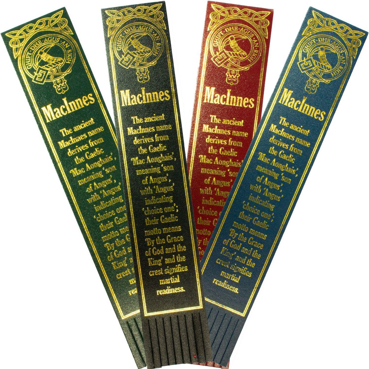 MacInnes Scottish Clan Name Leather Bookmark