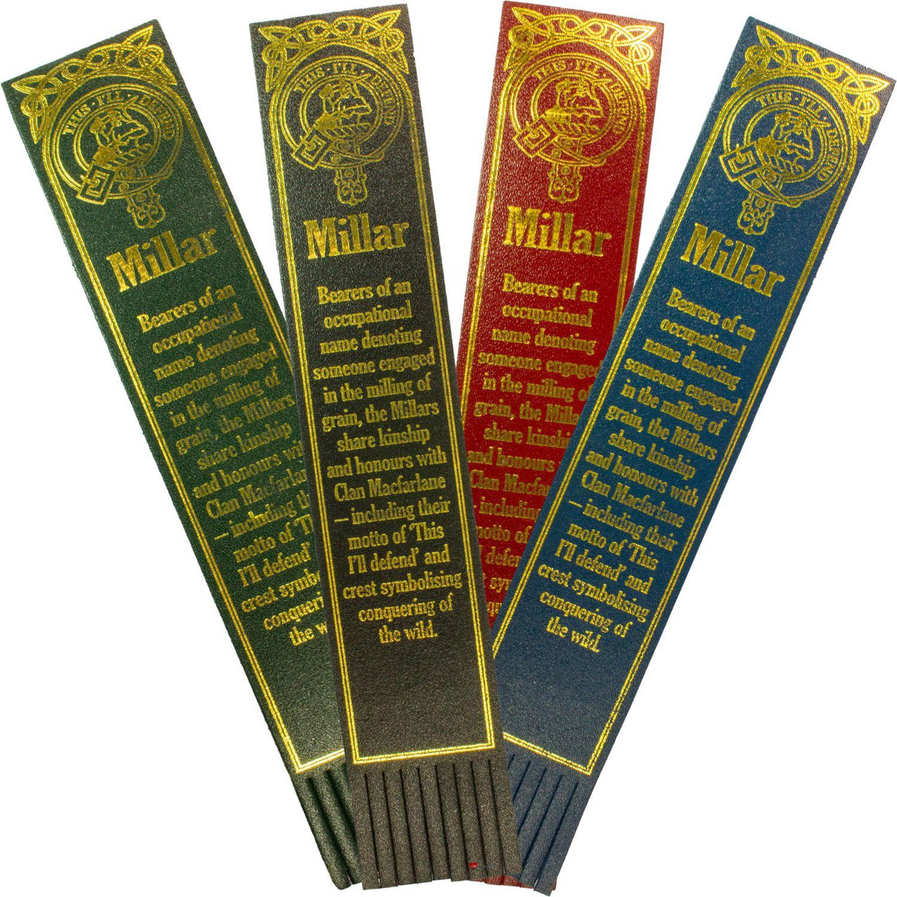 Millar Scottish Clan Name Leather Bookmark