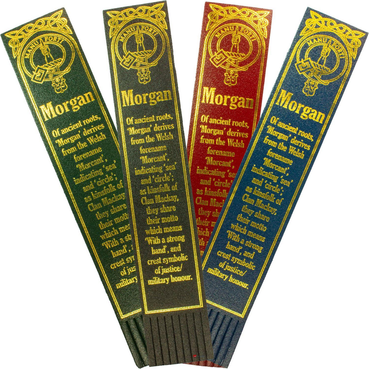Morgan Scottish Clan Name Leather Bookmark