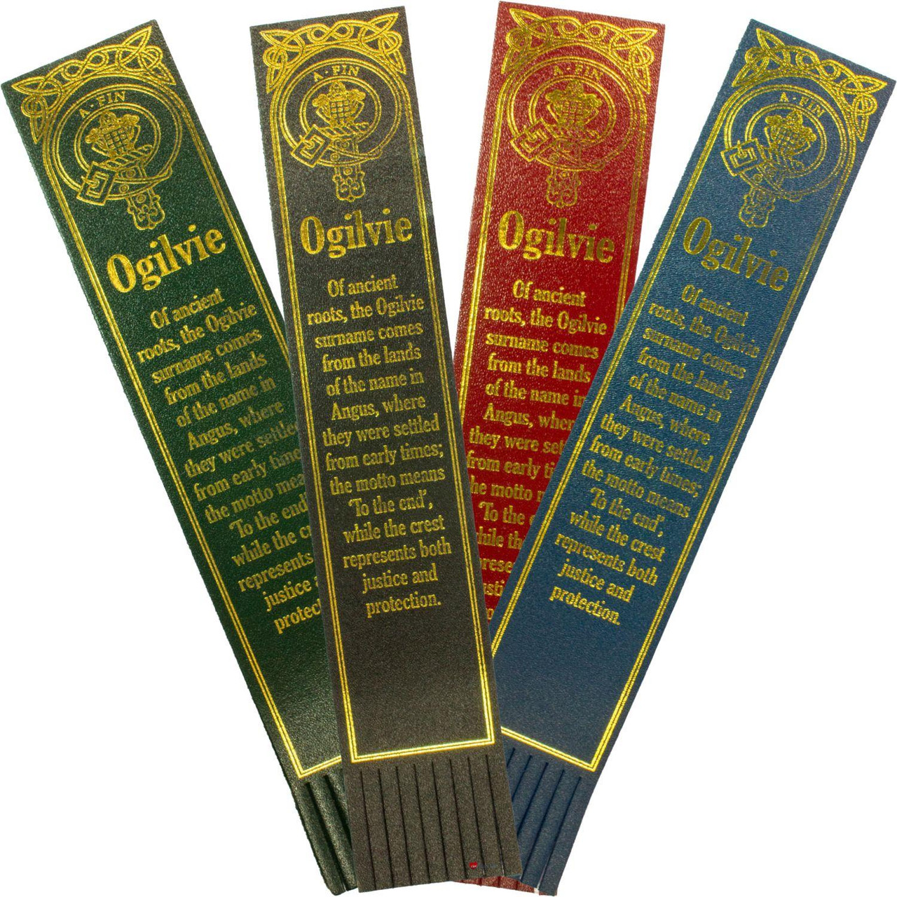 Ogilvie Scottish Clan Name Leather Bookmark