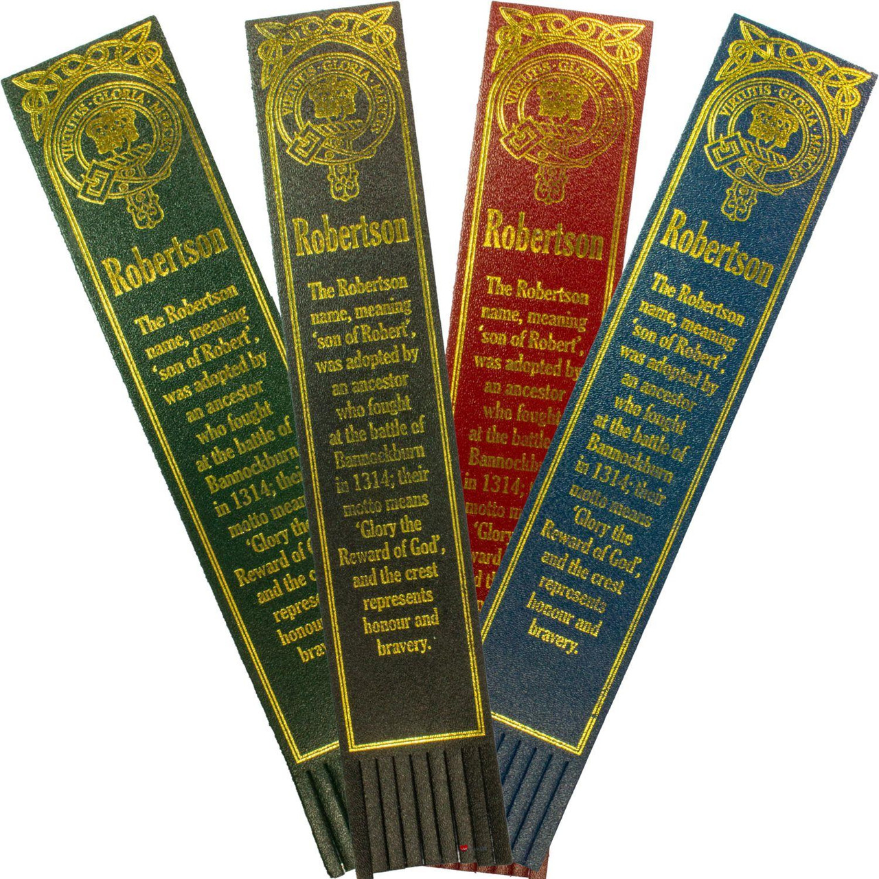 Robertson Scottish Clan Name Leather Bookmark
