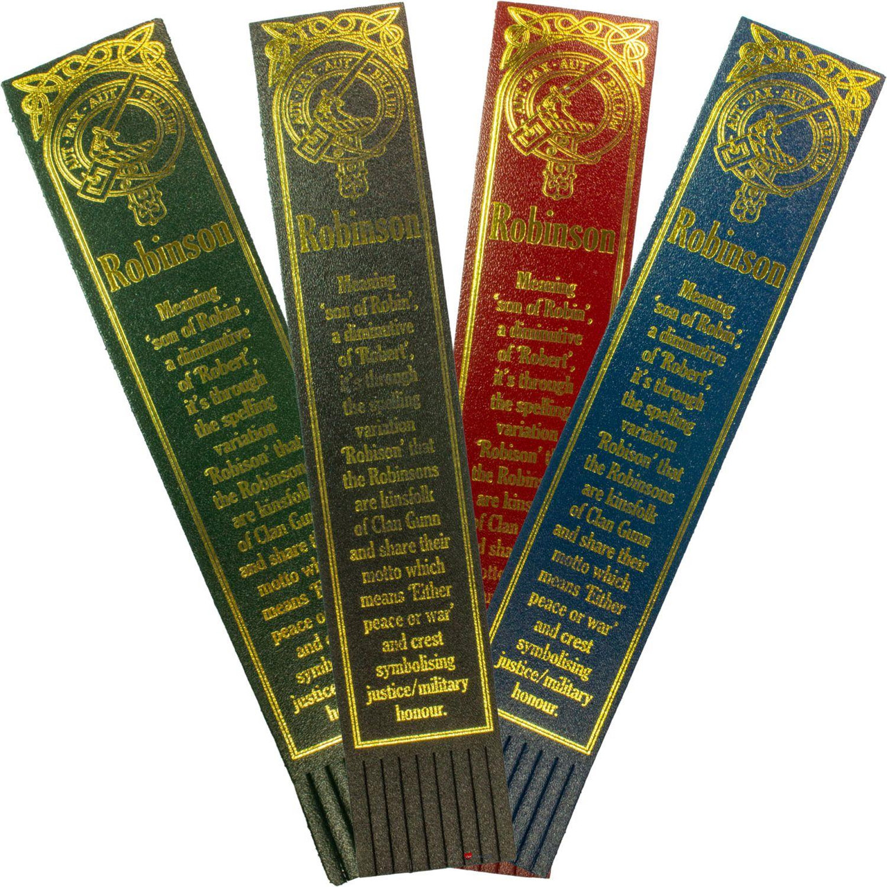 Robinson Scottish Clan Name Leather Bookmark