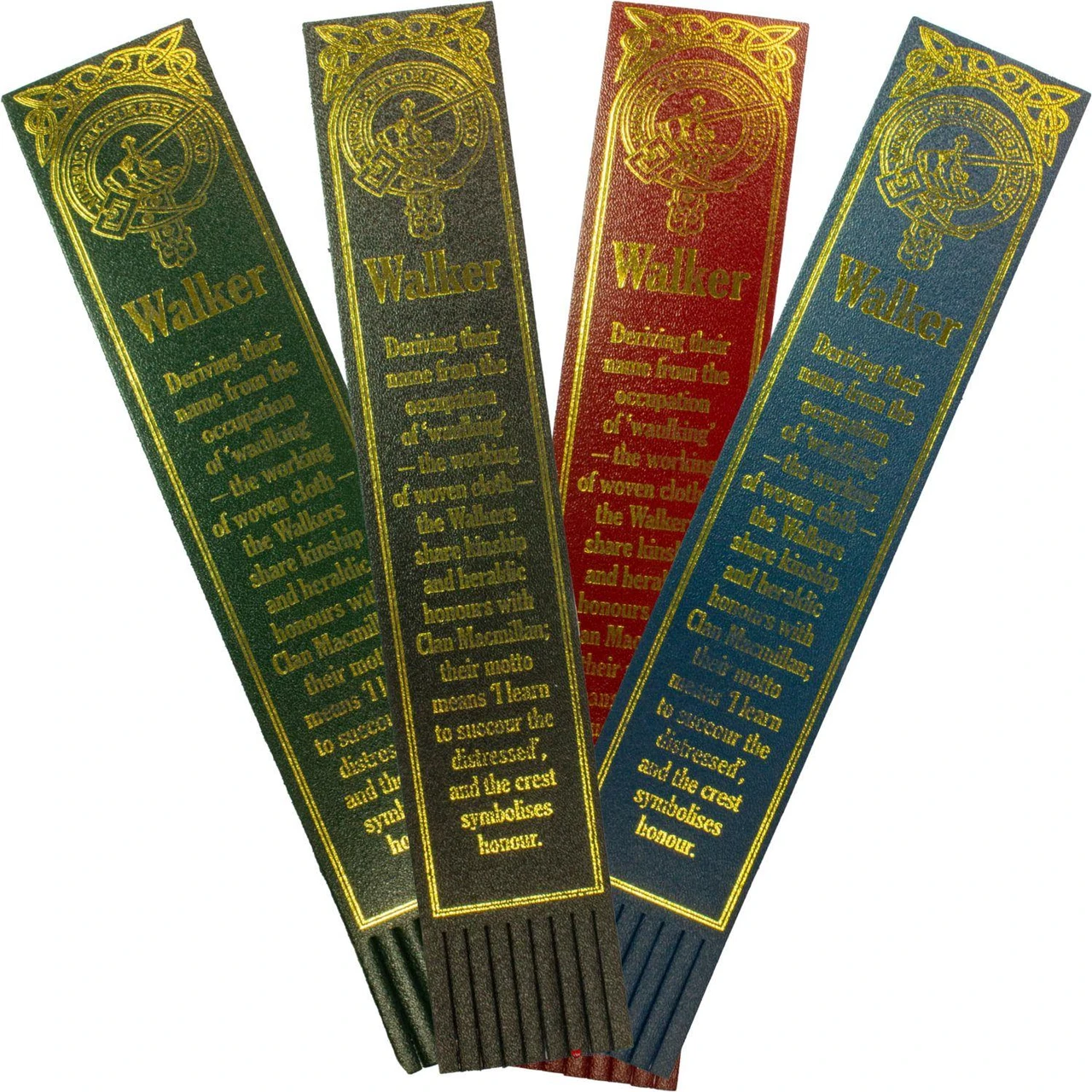 Walker Scottish Clan Name Leather Bookmark