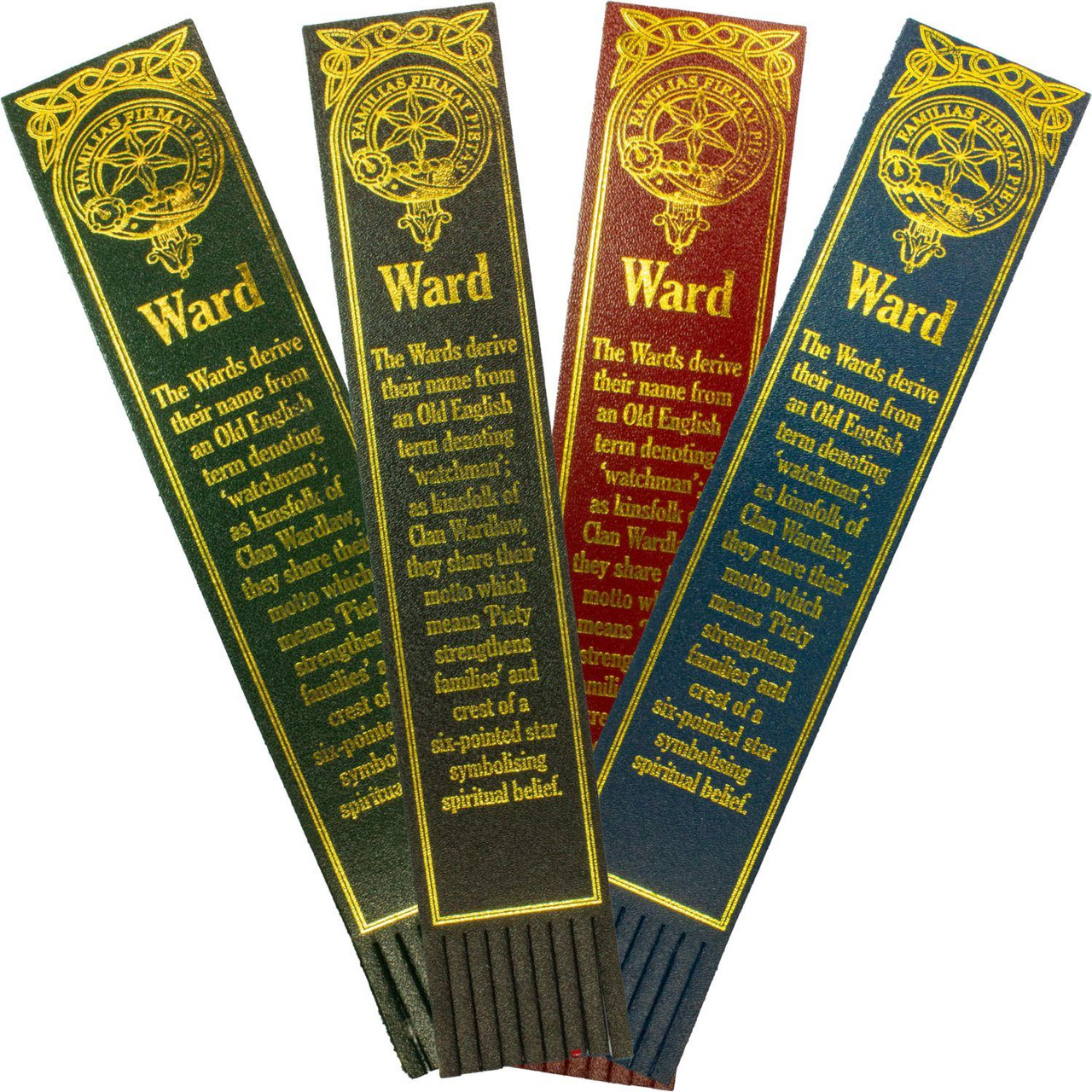Ward Scottish Clan Name Leather Bookmark