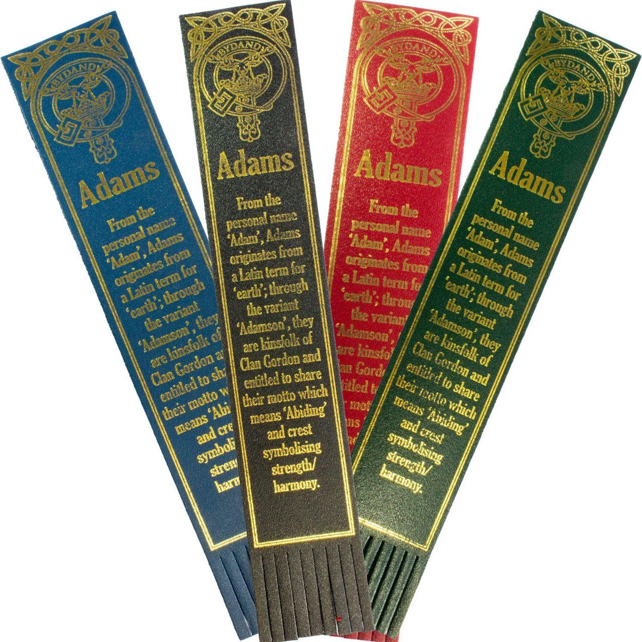 Adams Scottish Clan Name Leather Bookmark