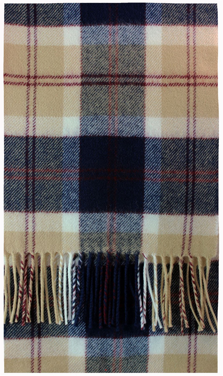 Bannockbane Navy Tartan Brushwool Scarf Scottish Clan