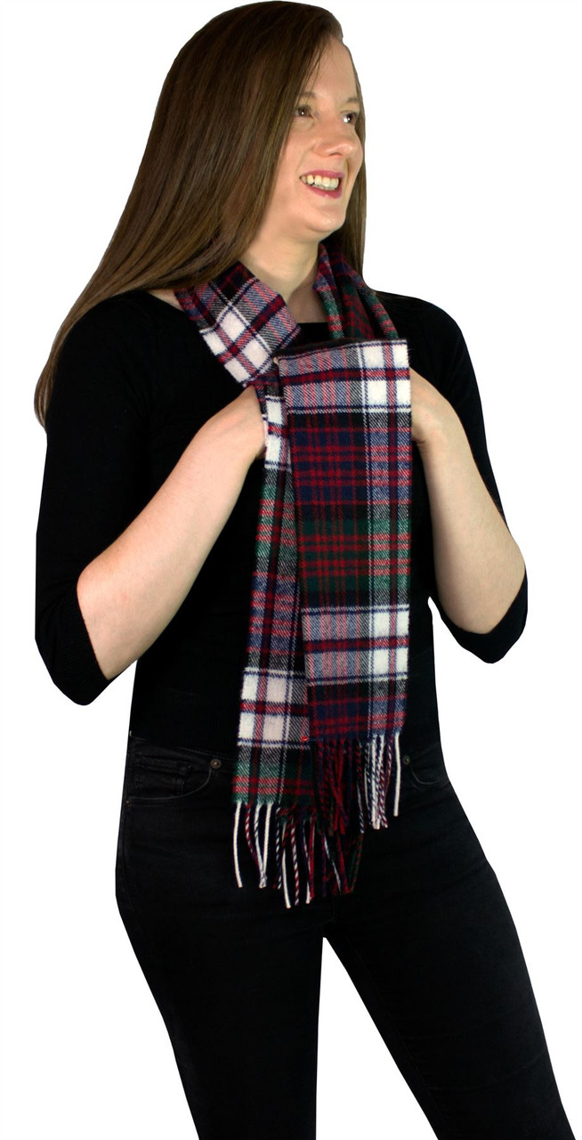 MacDonald Dress Modern Tartan Brushwool Scarf Scottish Clan