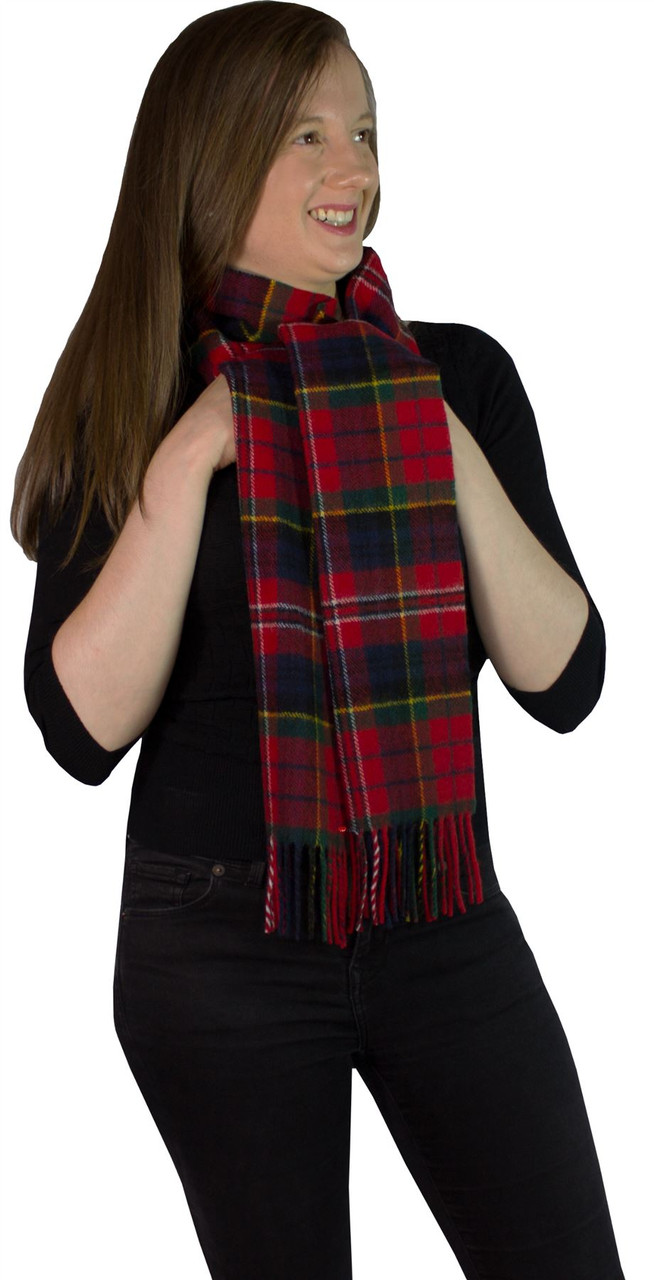 MacPherson Clan Modern Tartan Brushwool Scarf Scottish Clan