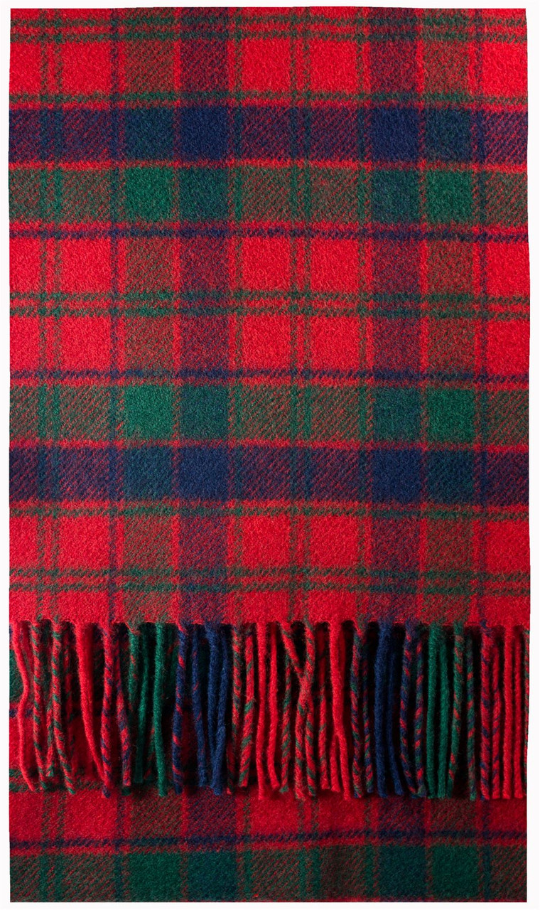Robertson Red Modern Tartan Brushwool Scarf Scottish Clan