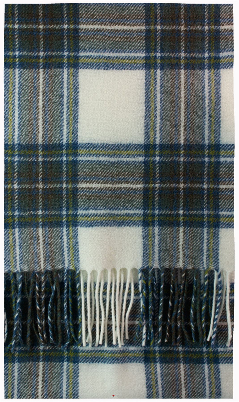 Stewart Blue Dress Tartan Brushwool Scarf Scottish Clan