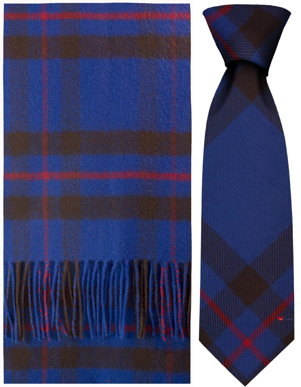 Elliot Modern Tartan Brushwool Scarf & Tie Gift Set Scottish Clan
