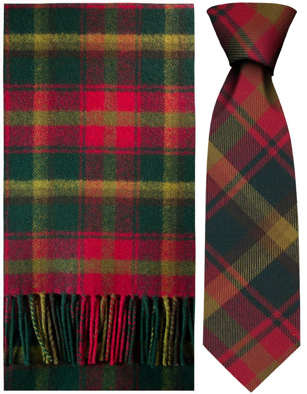 Mapleleaf Tartan Brushwool Scarf & Tie Gift Set Scottish Clan