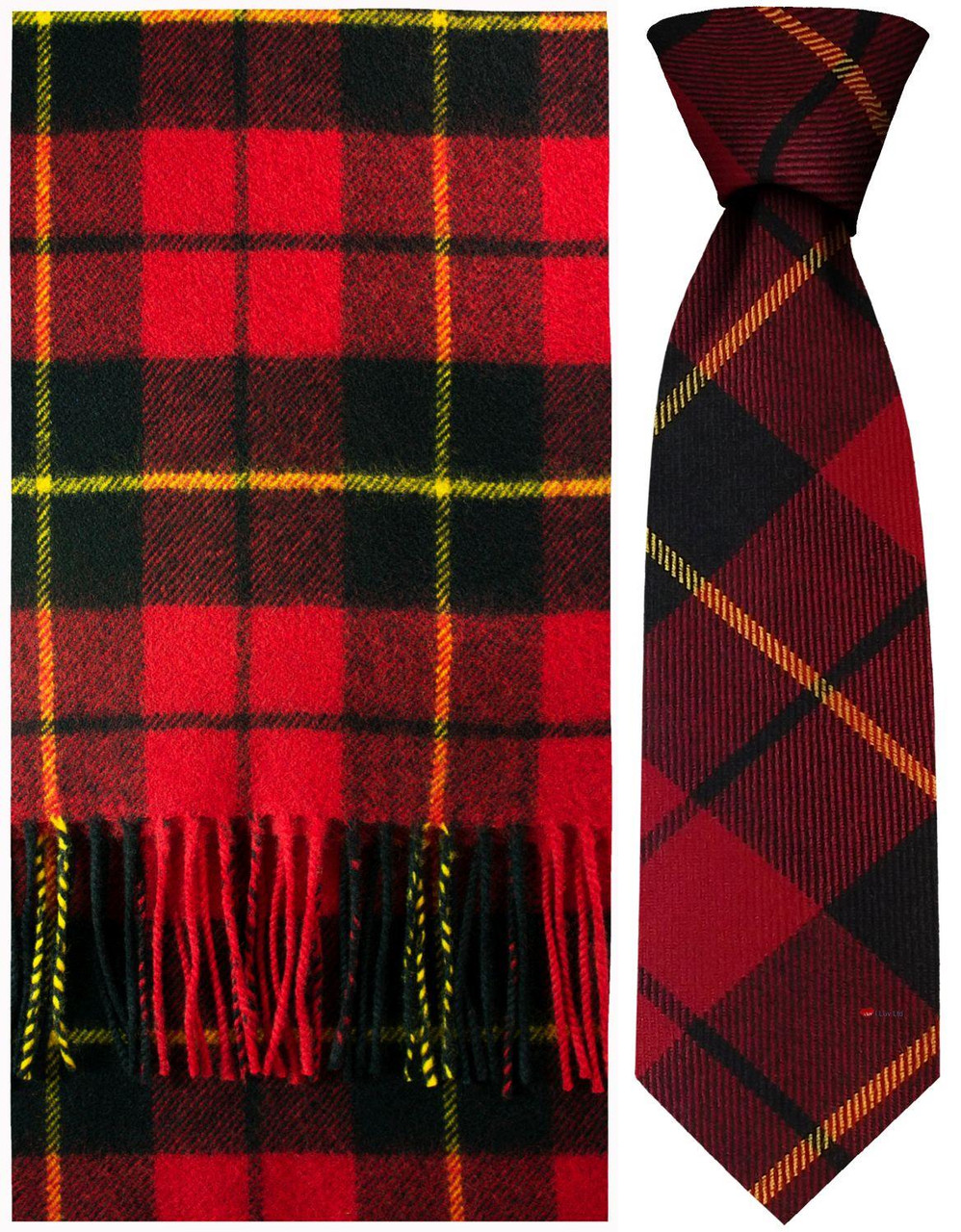 Wallace Modern Tartan Brushwool Scarf & Tie Gift Set Scottish Clan
