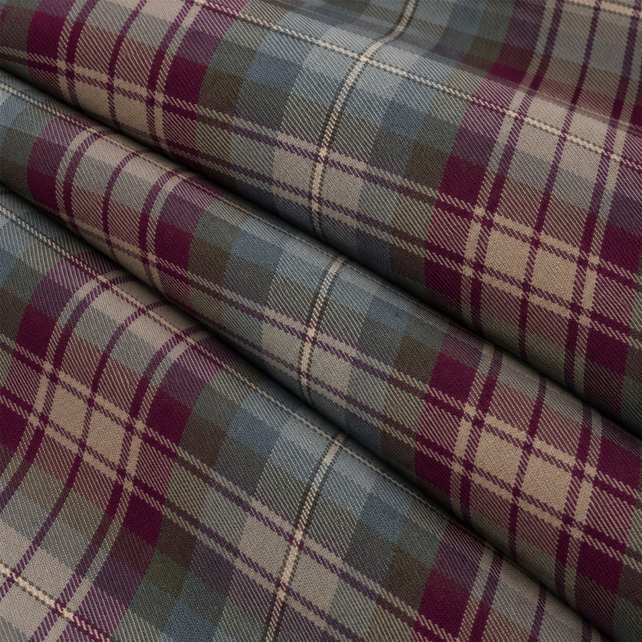 Auld Scotland lightweight tartan fabric arranged in folds