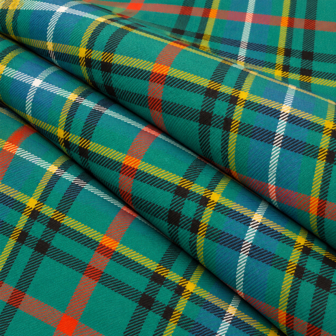 Bisset Ancient lightweight tartan fabric arranged in folds