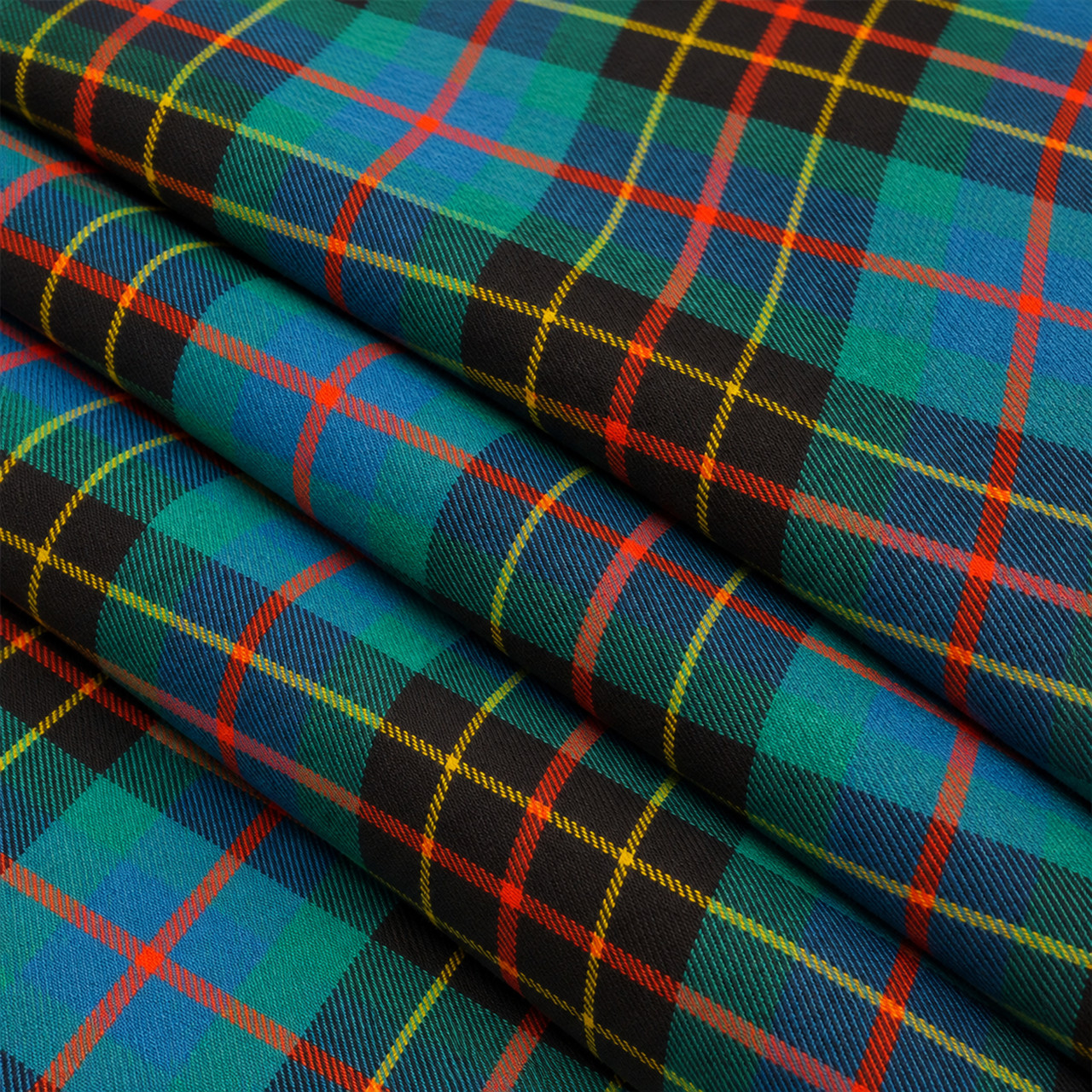 Brodie Hunting Ancient lightweight tartan fabric arranged in folds