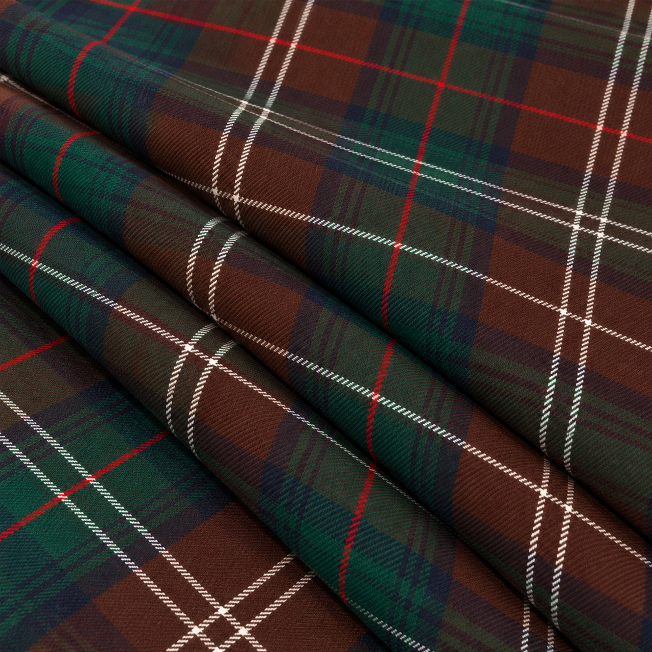 Chisholm Hunting Modern lightweight tartan fabric arranged in folds