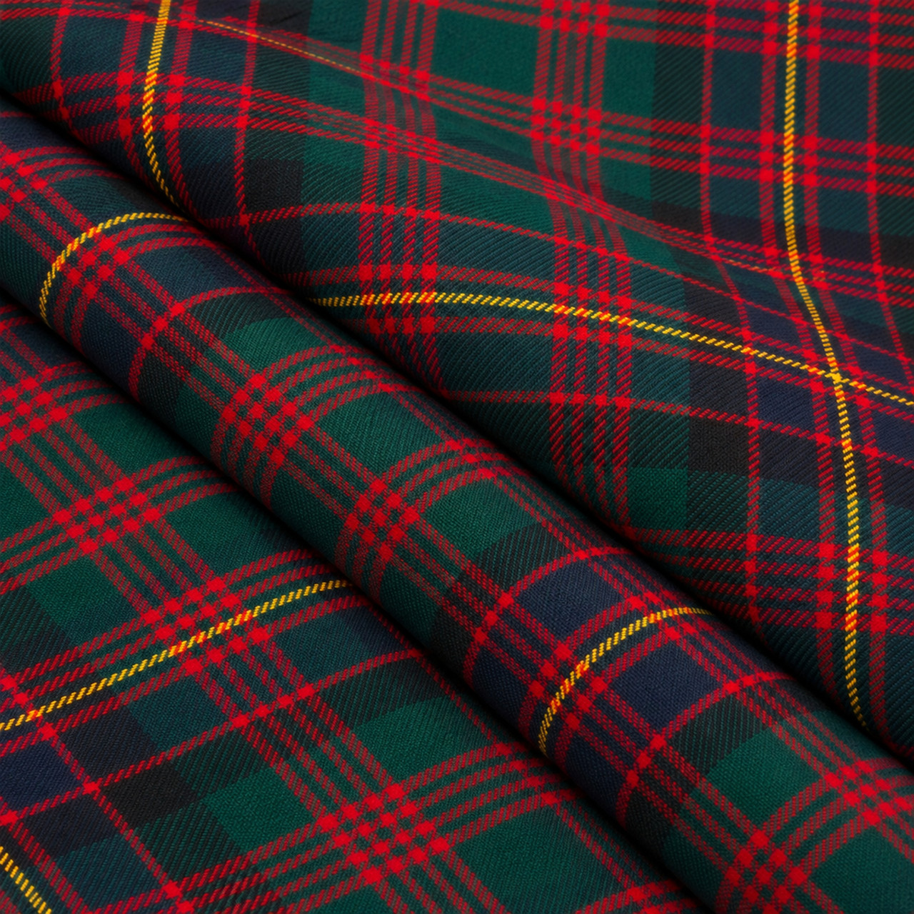 Cochrane Modern lightweight tartan fabric arranged in folds