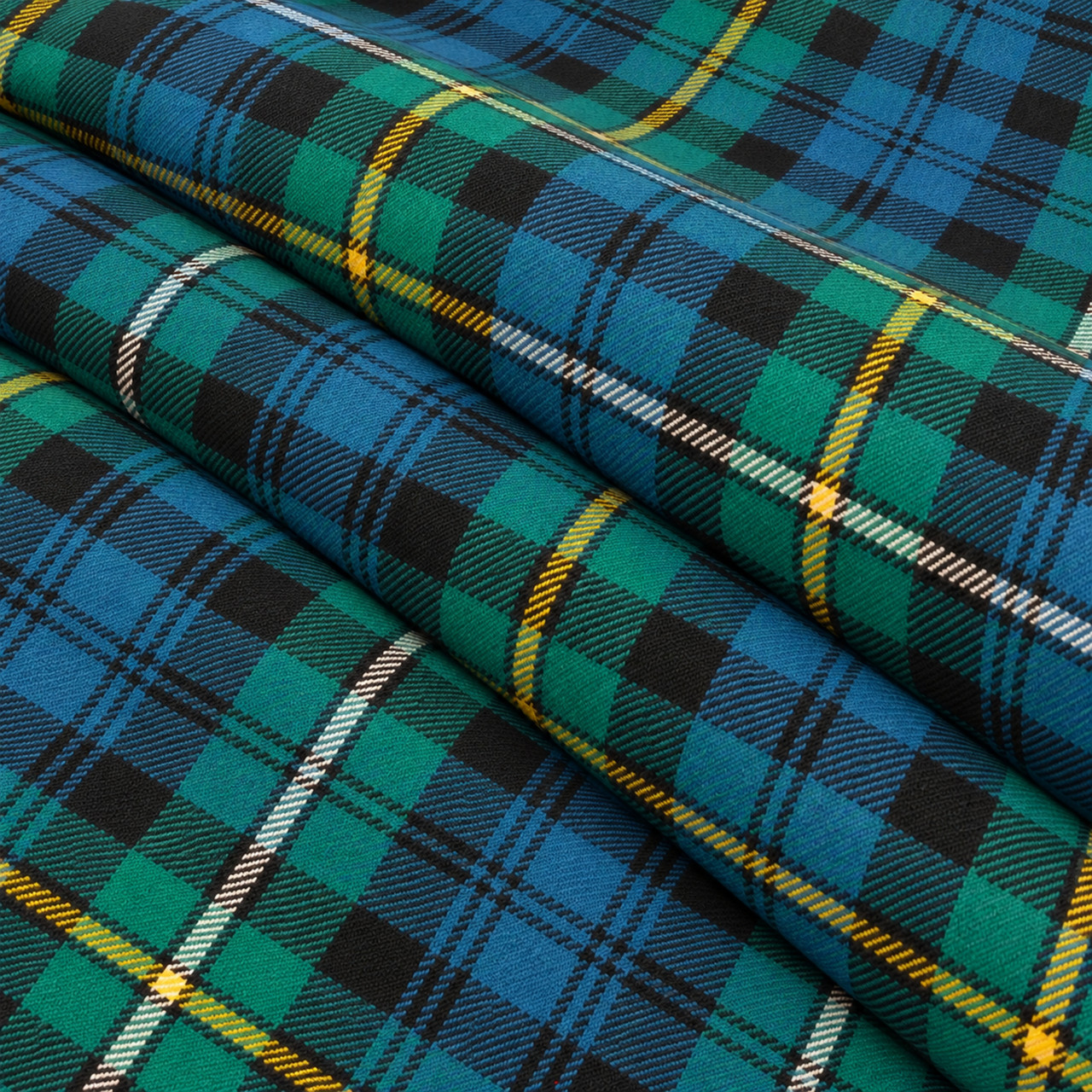 Campbell of Argyll Ancient lightweight tartan fabric arranged in folds