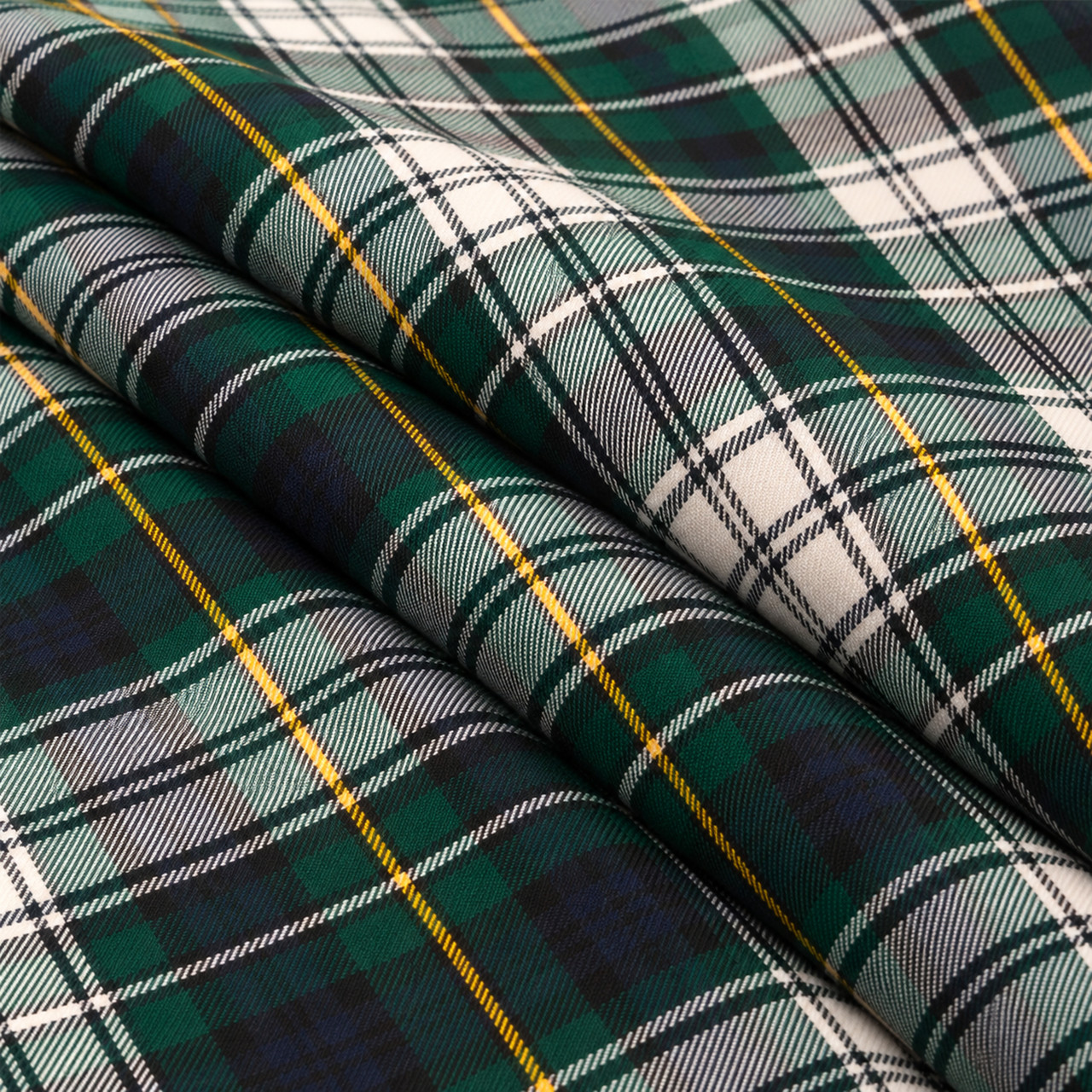 Campbell Dress Modern lightweight tartan fabric arranged in folds