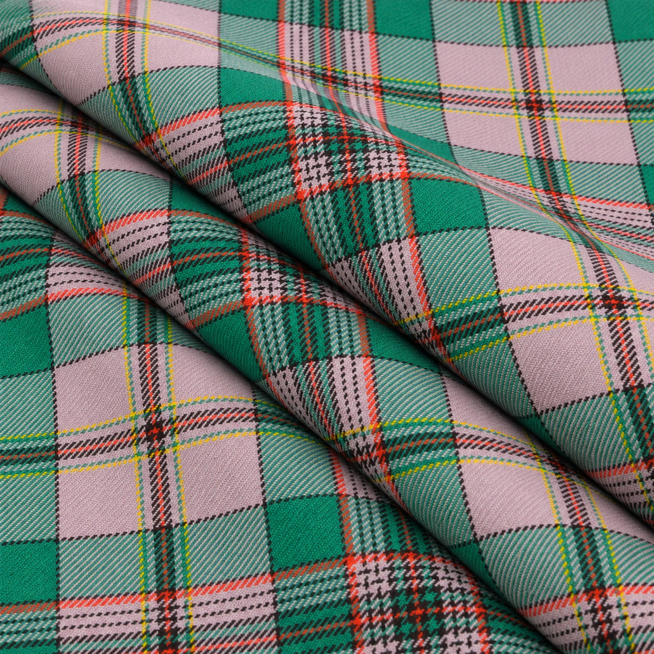 Craig Ancient lightweight tartan fabric arranged in folds