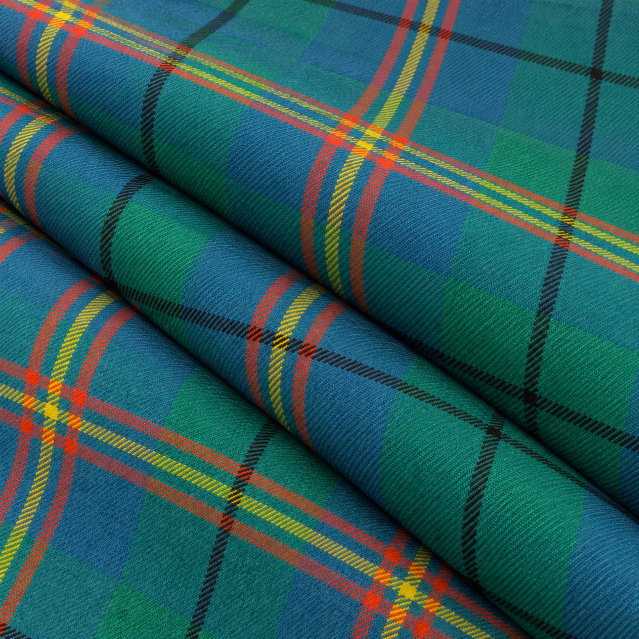 Carmichael Ancient lightweight tartan fabric arranged in folds