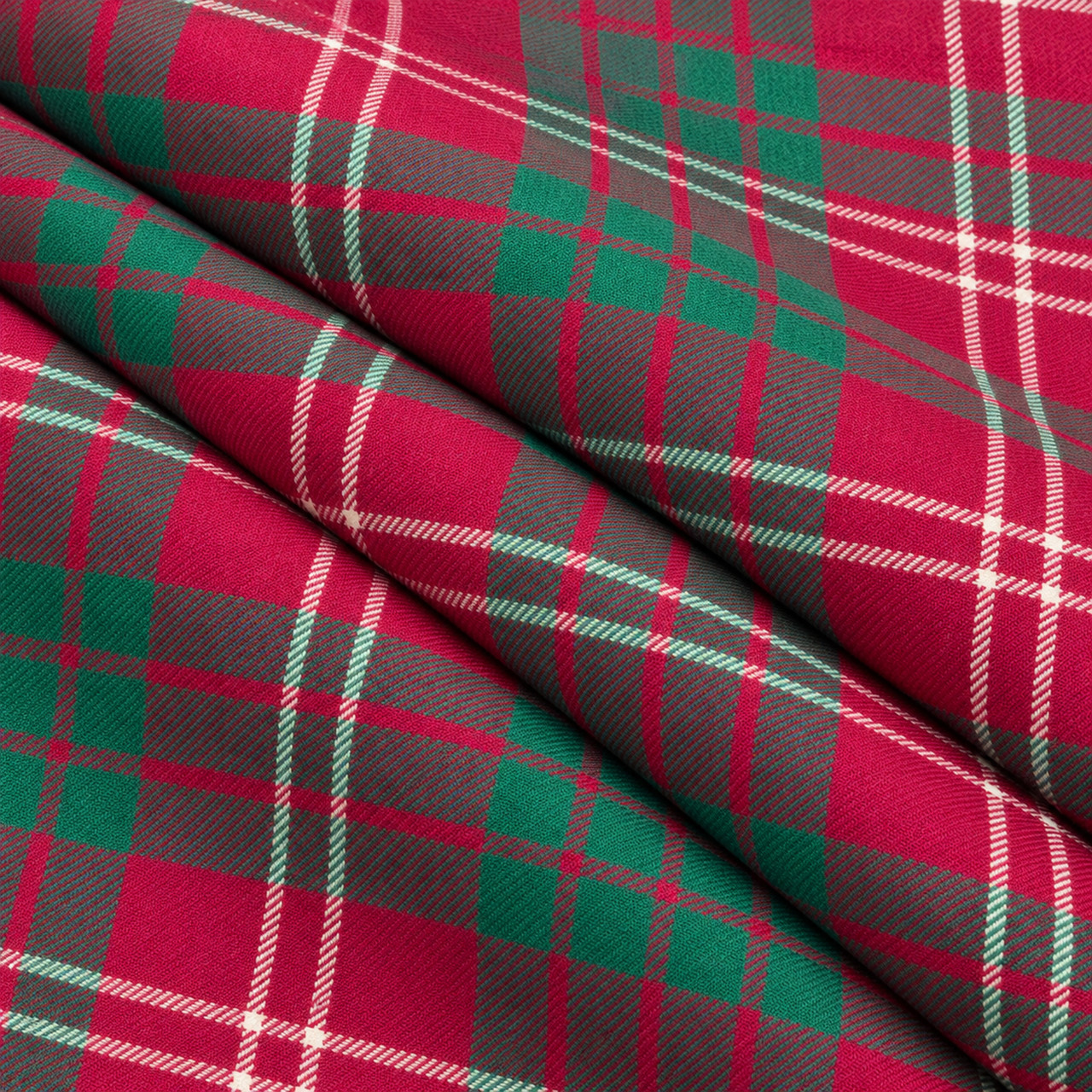 Crawford Ancient lightweight tartan fabric arranged in folds