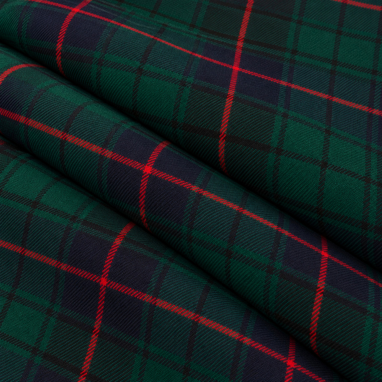 Davidson Clan Modern lightweight tartan fabric arranged in folds