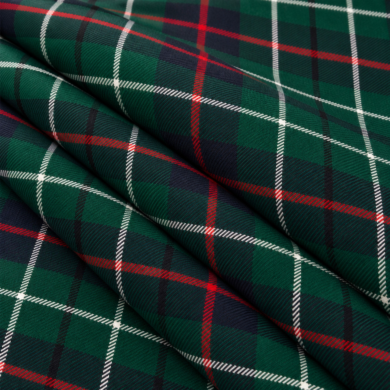 Duncan Modern lightweight tartan fabric arranged in folds