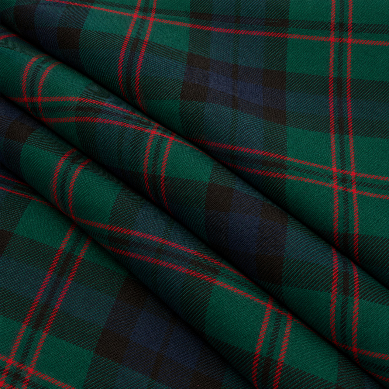 Dundas Modern lightweight tartan fabric arranged in folds