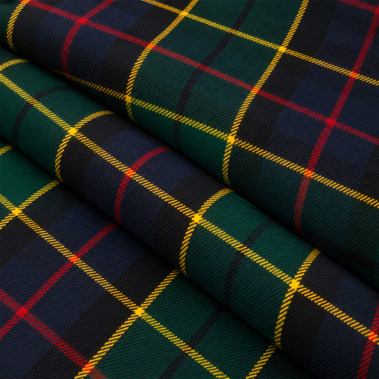 Forsyth Modern lightweight tartan fabric arranged in folds