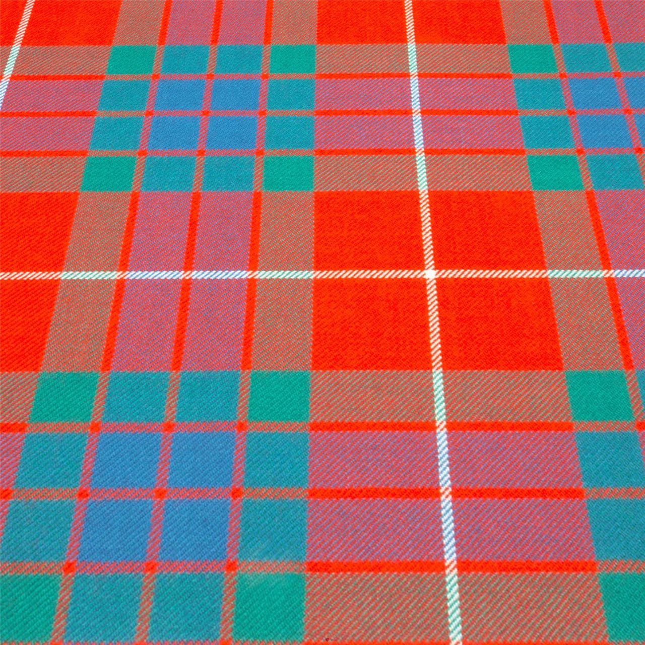 Light Weight 10oz Fabric Material Fraser Red Ancient Tartan 1 Metre