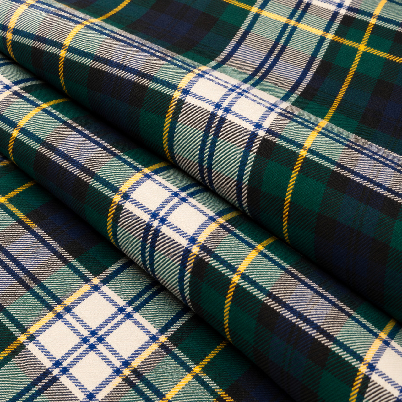 Light Weight 10oz Fabric Material Gordon Dress Modern Tartan 1 Metre lightweight tartan fabric arranged in folds