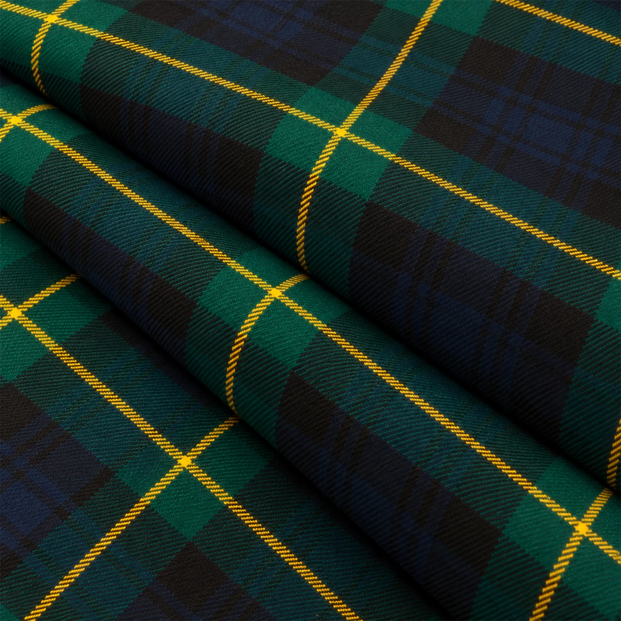 Light Weight 10oz Fabric Material Gordon Clan Modern Tartan 1 Metre lightweight tartan fabric arranged in folds