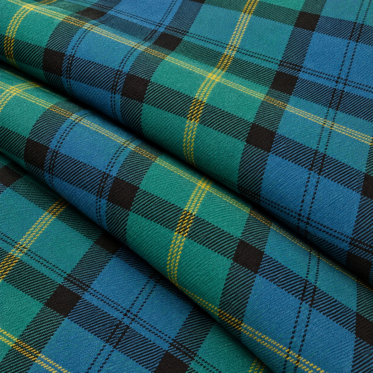 Light Weight 10oz Fabric Material Gordon Old Ancient Tartan 1 Metre lightweight tartan fabric arranged in folds