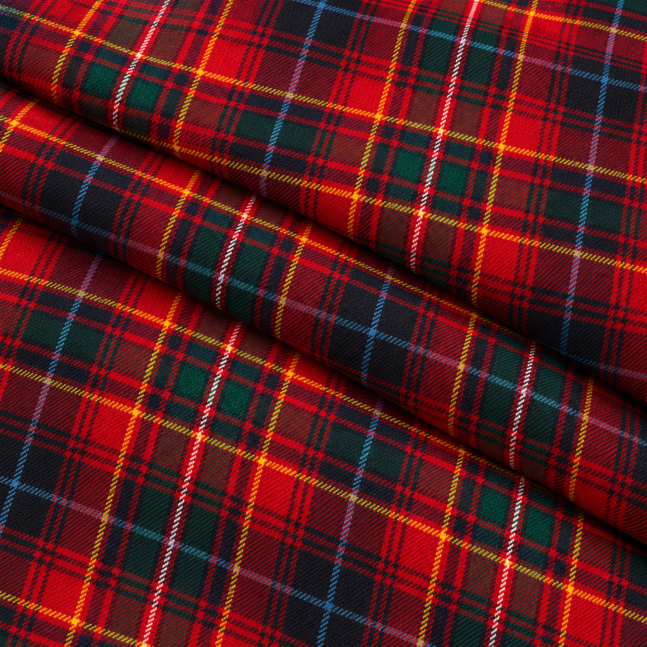 Light Weight 10oz Fabric Material Innes Red Modern Tartan 1 Metre