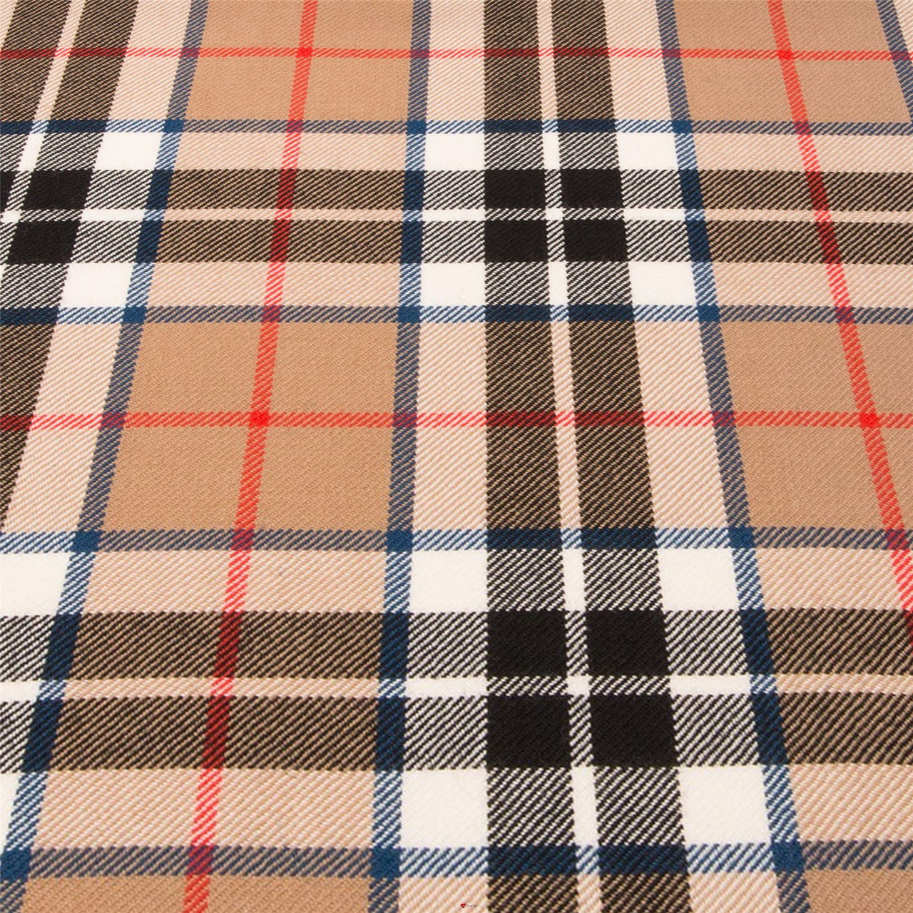 Light Weight 10oz Fabric Material Thompson Camel Modern Tartan 1 Metre