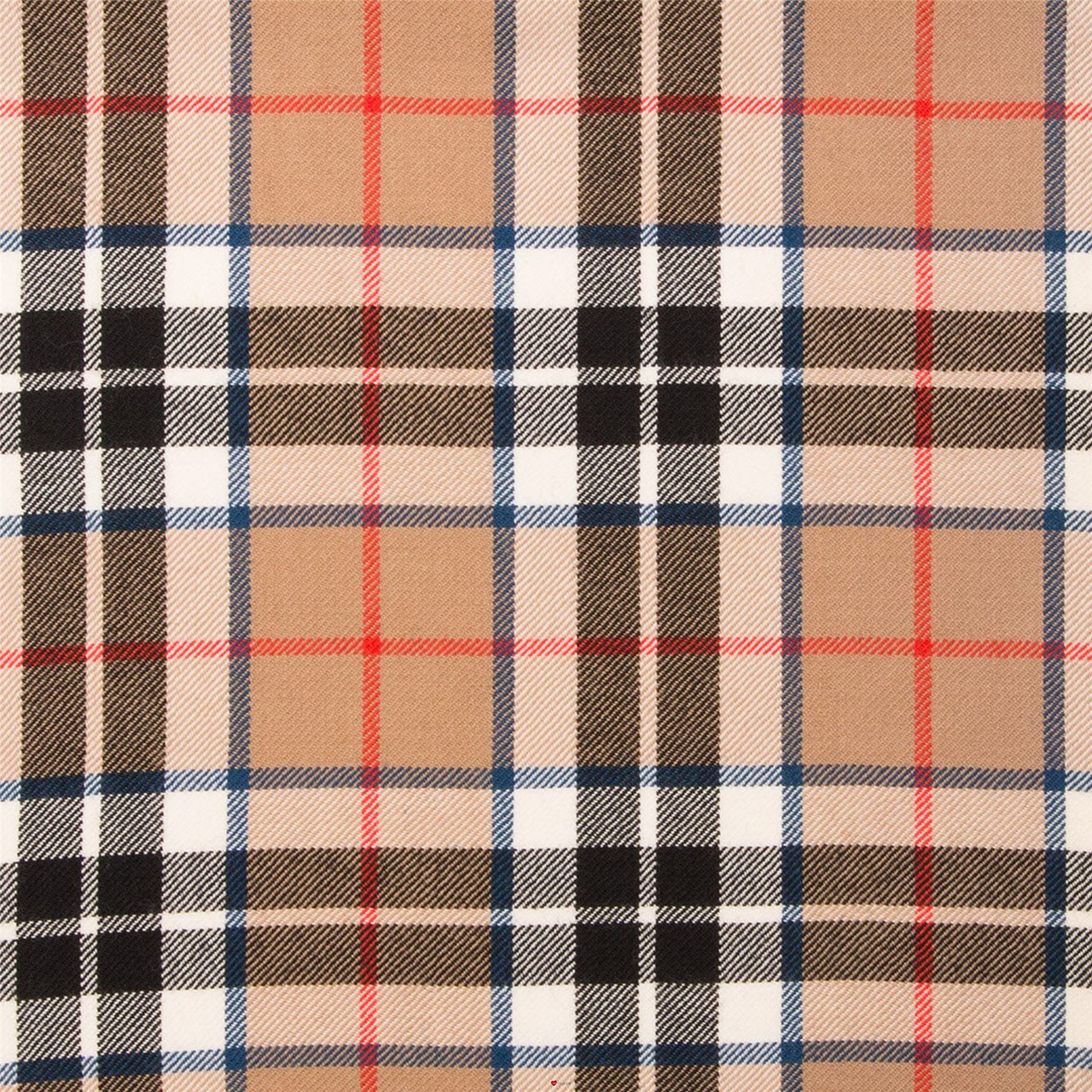 Light Weight 10oz Fabric Material Thompson Camel Modern Tartan 1 Metre