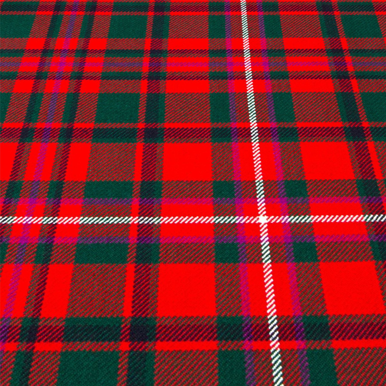 Heavy Weight 16oz Fabric Material MacKinnon Red Modern Tartan 1 Metre