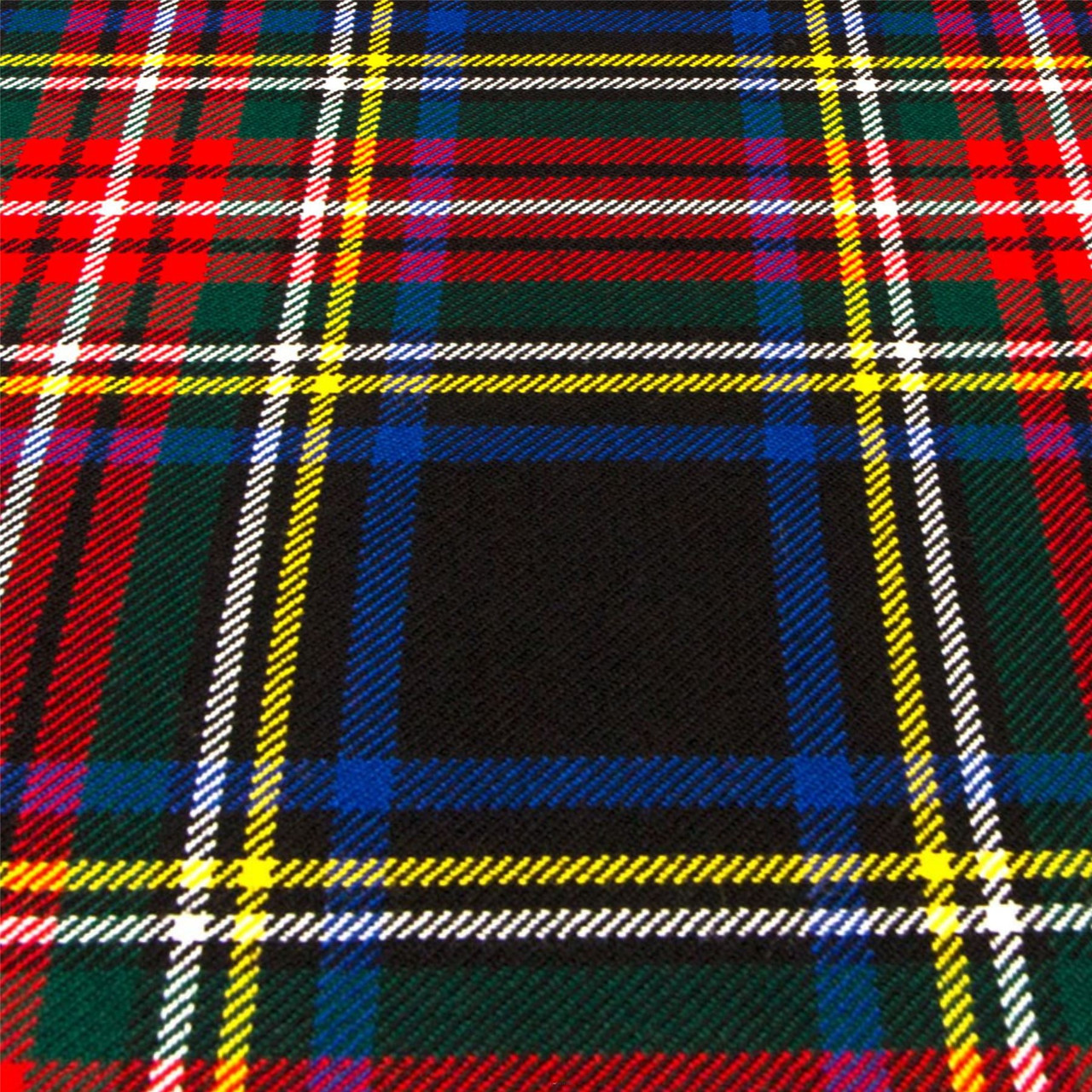 Heavy Weight 16oz Fabric Material Stewart Black Modern Tartan 1 Metre