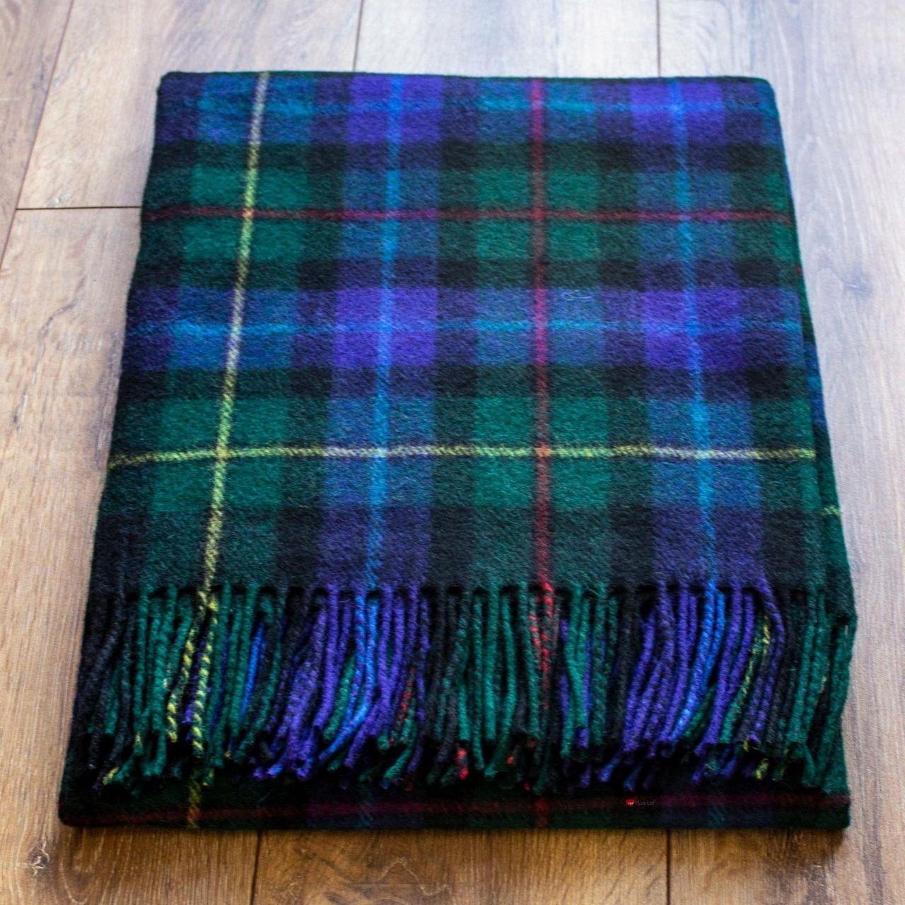 Smith Modern Tartan Traditional Scottish Blanket Throw Wool Mix