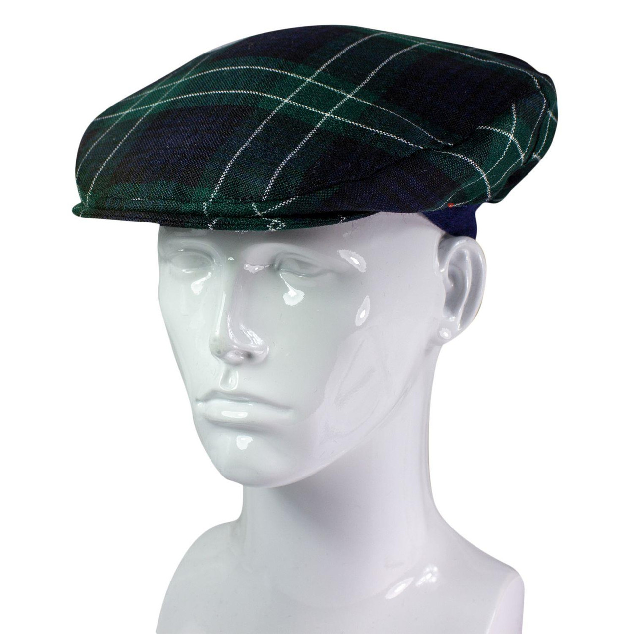 Mens Tartan Flat Cap Abercrombie Modern Tartan Plaid Design Mens and Womens One size Elasticated Band Comfort Fit Scottish Made