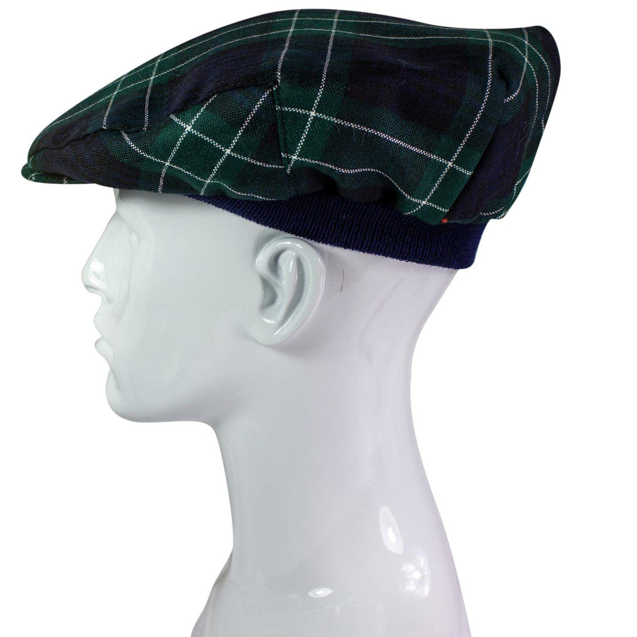 Mens Tartan Flat Cap Abercrombie Modern Tartan Plaid Design Mens and Womens One size Elasticated Band Comfort Fit Scottish Made