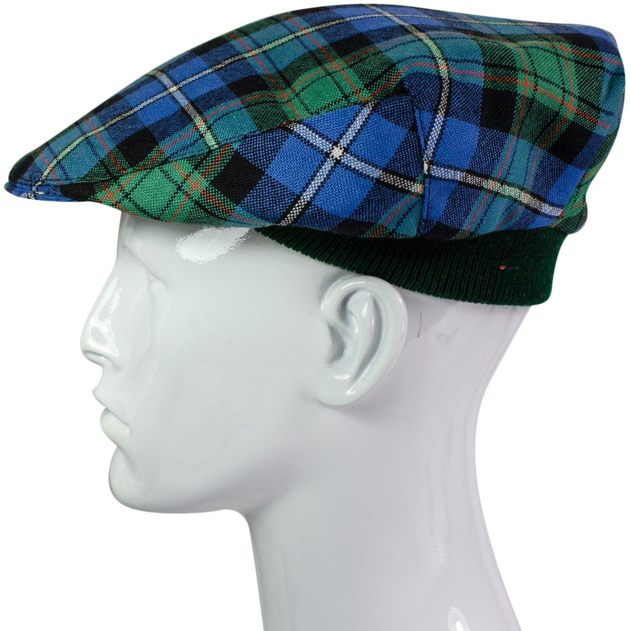 Mens Tartan Flat Cap MacRae Hunting Ancient Tartan Plaid Design Mens and Womens One size Elasticated Band Comfort Fit Scottish Made