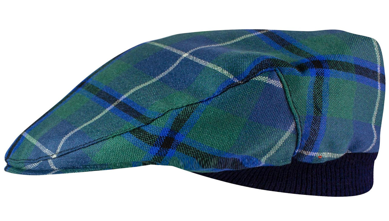 Mens Tartan Flat Cap Douglas Ancient Tartan Plaid Design Mens and Womens One size Elasticated Band Comfort Fit Scottish Made