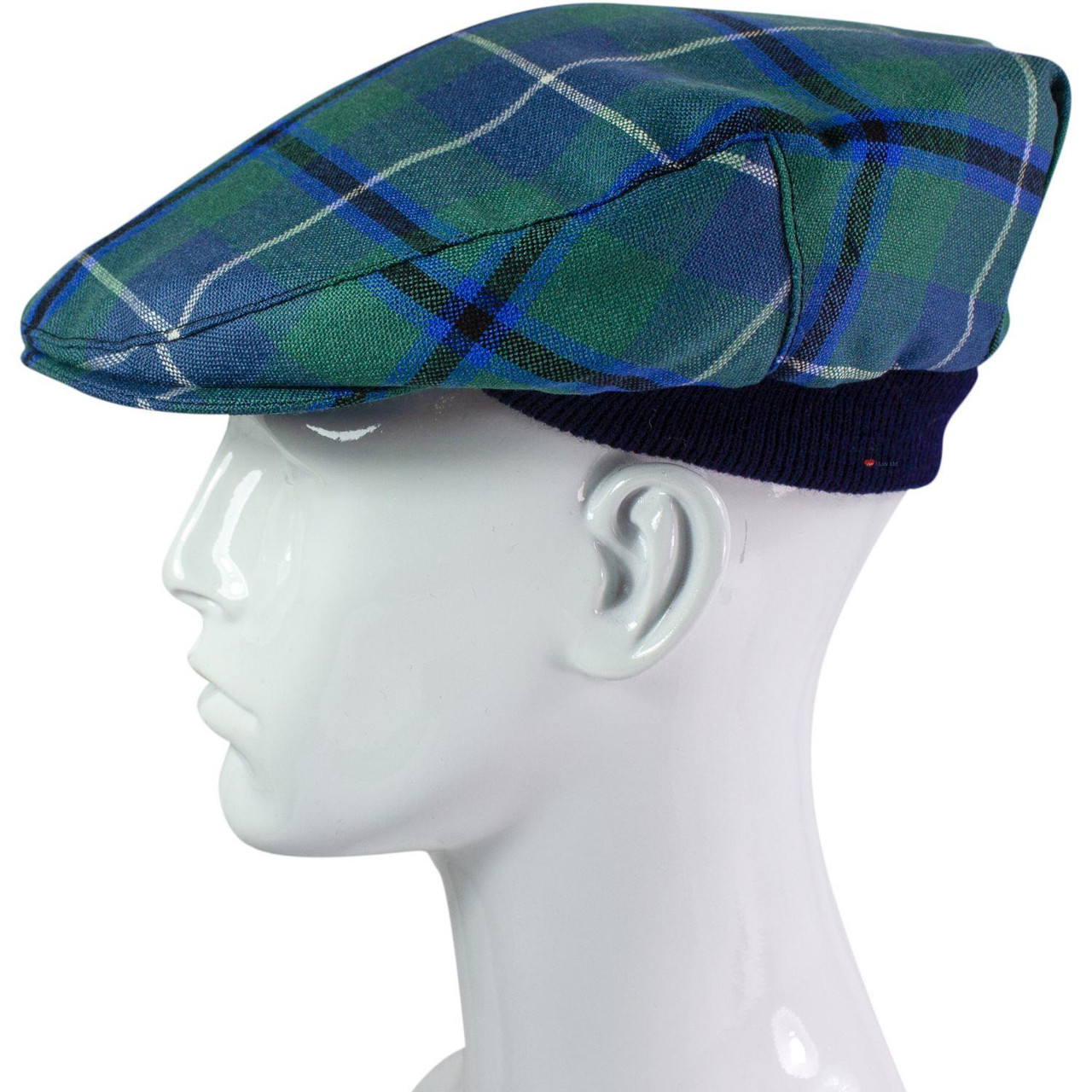 Mens Tartan Flat Cap Douglas Ancient Tartan Plaid Design Mens and Womens One size Elasticated Band Comfort Fit Scottish Made