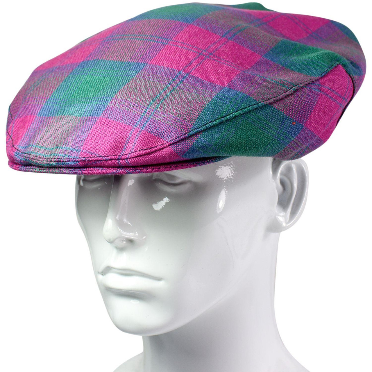 Mens Tartan Flat Cap Lindsay Ancient Tartan Plaid Design Mens and Womens One size Elasticated Band Comfort Fit Scottish Made
