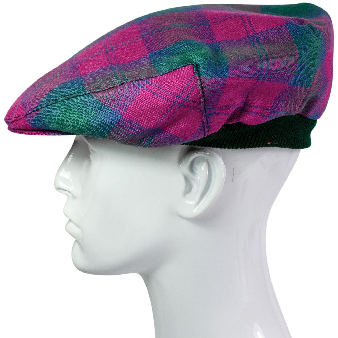 Mens Tartan Flat Cap Lindsay Ancient Tartan Plaid Design Mens and Womens One size Elasticated Band Comfort Fit Scottish Made