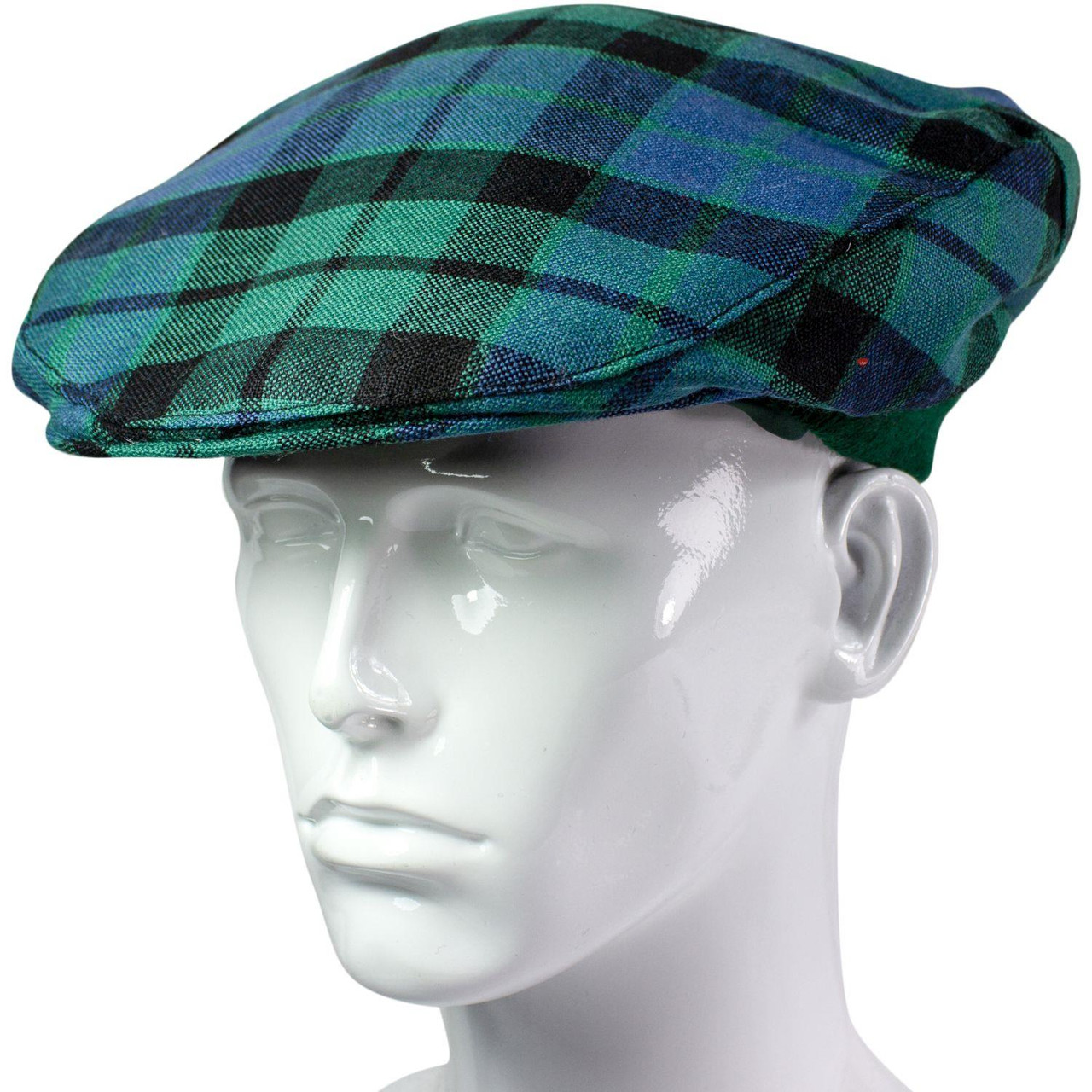Mens Tartan Flat Cap MacKay Ancient Tartan Plaid Design Mens and Womens One size Elasticated Band Comfort Fit Scottish Made